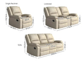 Lancer Recliner Sofa Set - Beige