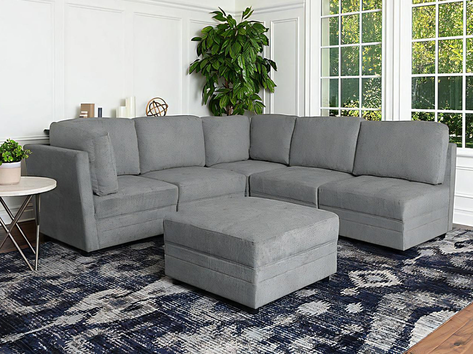 DS Rory Sectional Sofa Set Linen Dark Grey