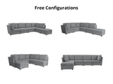 DS Rory Sectional Sofa Set Linen Dark Grey