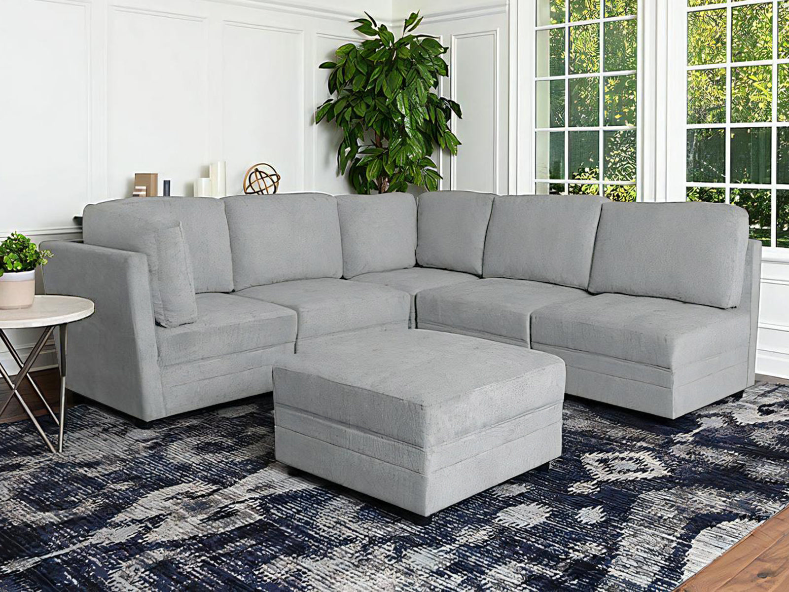 DS Rory Sectional Sofa Set Linent Light Grey