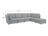 DS Rory Sectional Sofa Set Linent Light Grey