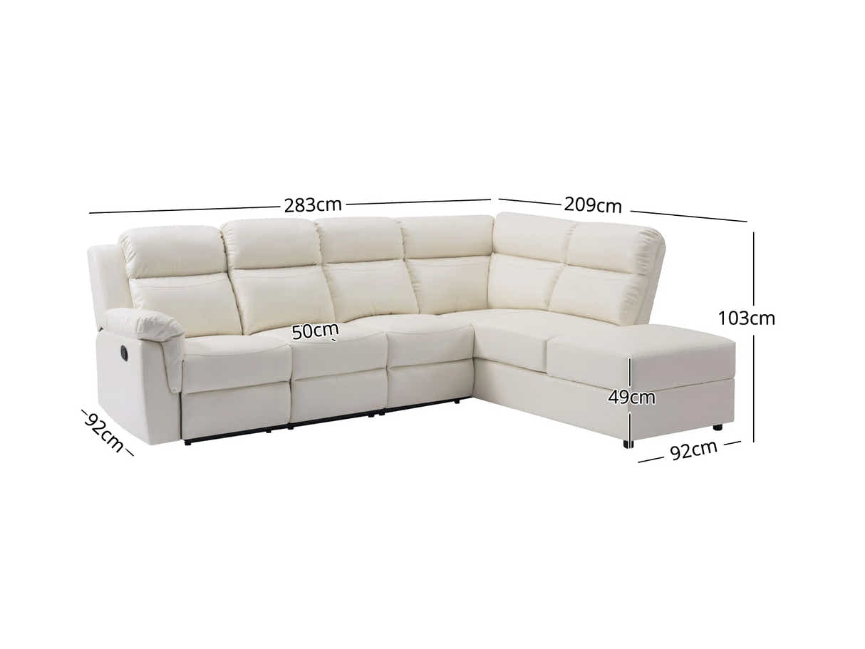 Ronae Corner Recliner Sofa PU Beige