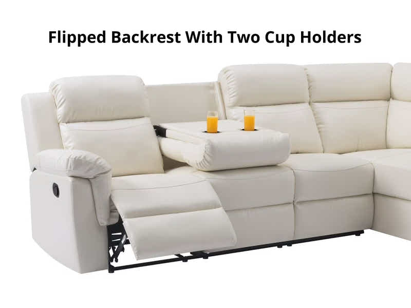 DS Ronae Corner Recliner Sofa PU Beige