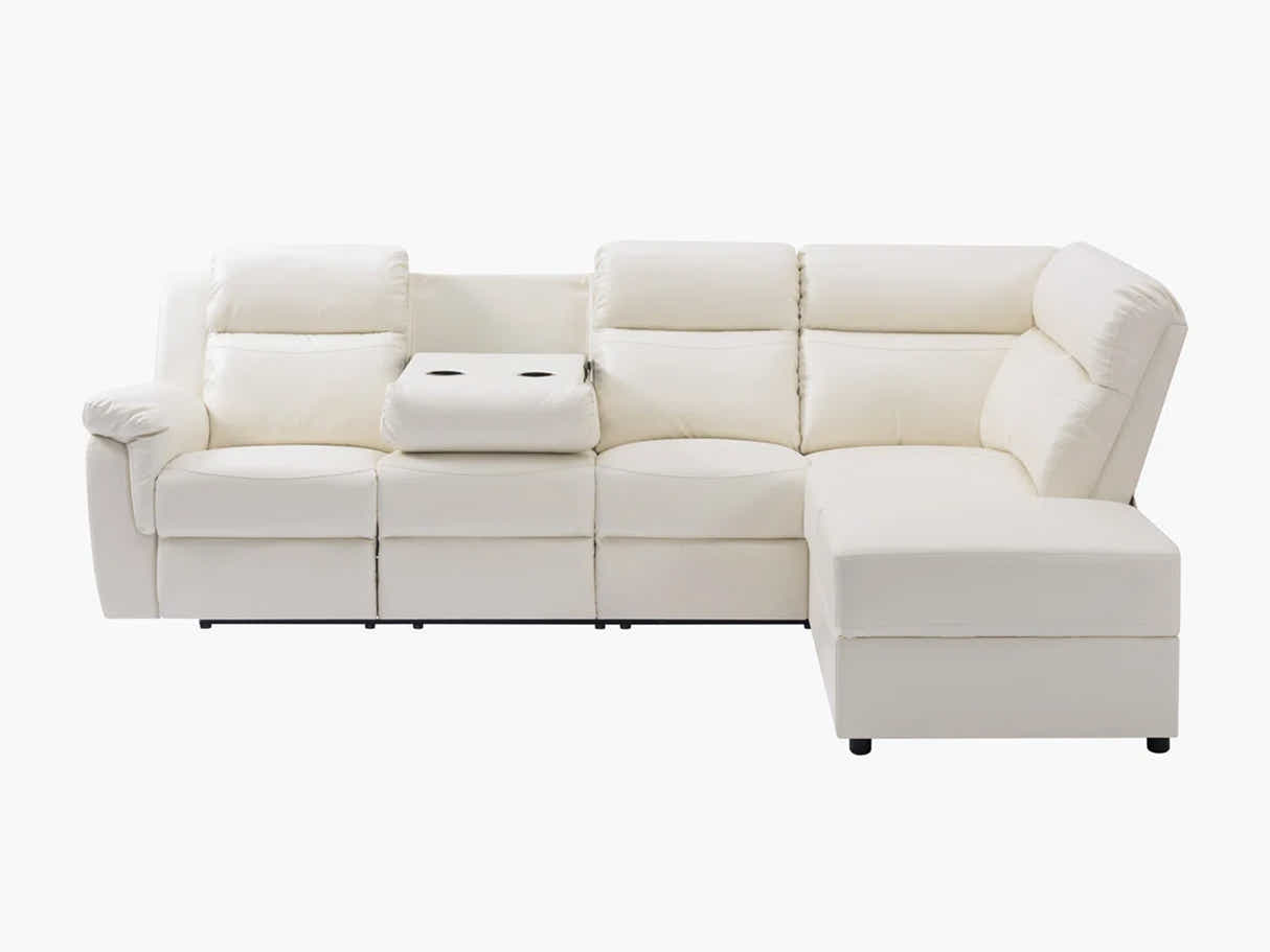 Ronae Corner Recliner Sofa PU Beige