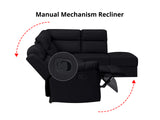 DS Ronae Corner Recliner Sofa PU Black
