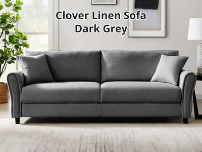 Clover Linen Sofa Dark Grey