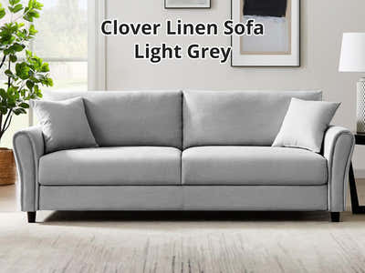 Clover Linen Sofa Light Grey