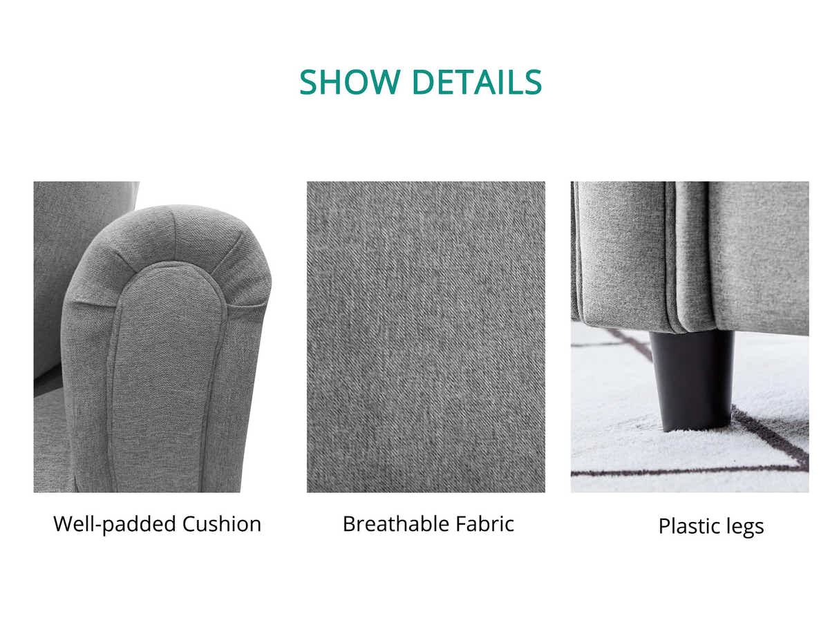 Clover Linen Sofa Light Grey