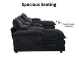 U-shaped Combination Sofa Chenille - Black