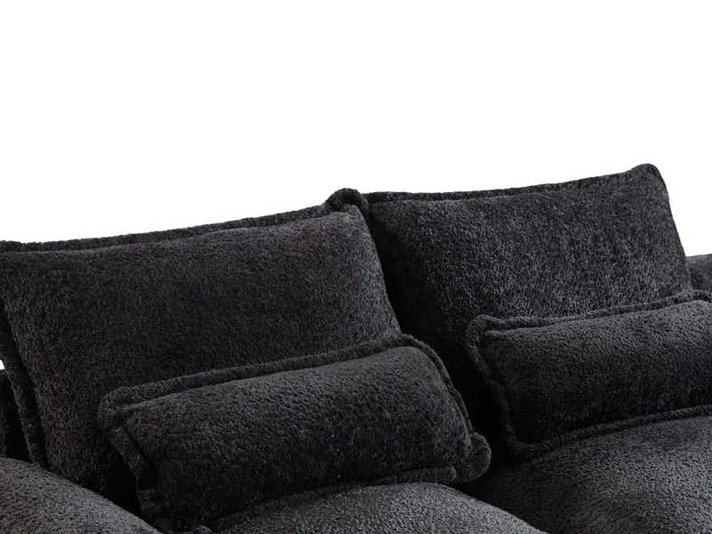 U-shaped Combination Sofa Chenille - Black