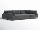 Morton Corduroy Modular Sleeper Sofa - Grey