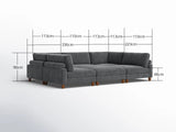 Morton Corduroy Modular Sleeper Sofa - Grey