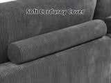 Morton Corduroy Modular Sleeper Sofa - Grey