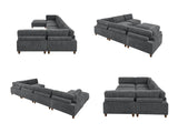 Morton Corduroy Modular Sleeper Sofa - Grey