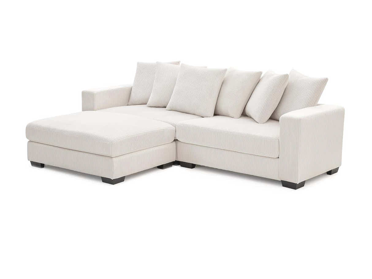DS Daury L Shaped Sofa Corduroy Beige