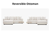 DS Daury L Shaped Sofa Corduroy Beige