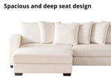 DS Daury L Shaped Sofa Corduroy Beige