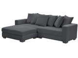 DS Daury L Shaped Sofa Corduroy Dark Grey