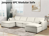 DS Jonpony 6PC Modular Sofa Set Beige
