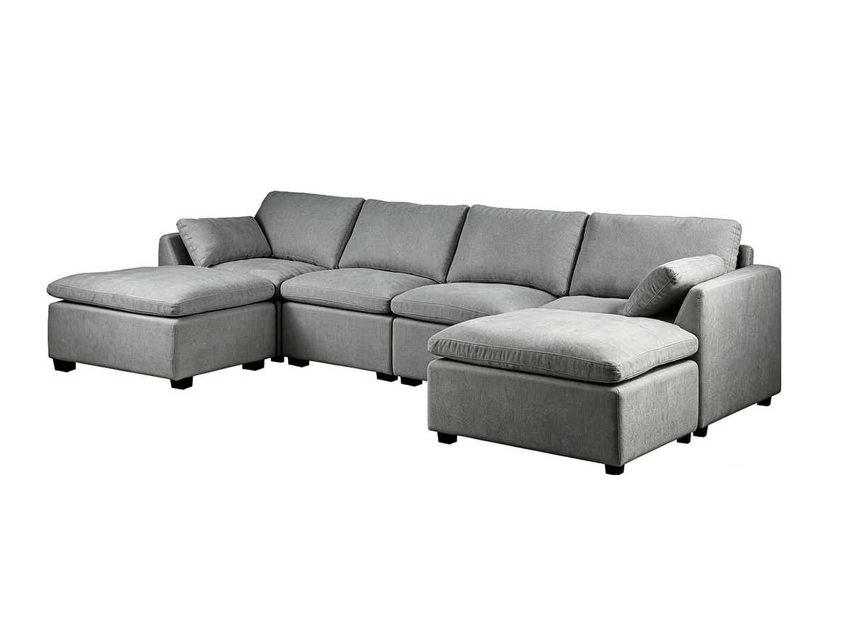 DS Jonpony 6PC Modular Sofa Set Dark Grey