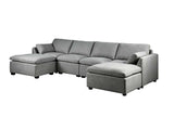 DS Jonpony 6PC Modular Sofa Set Dark Grey
