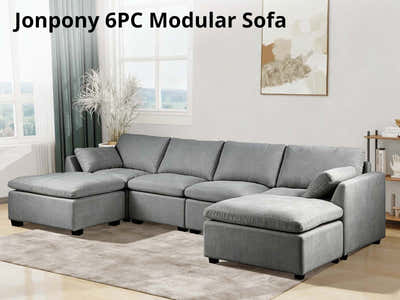 DS Jonpony 6-Piece Modular Sofa Set - Dark Grey