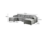DS Jonpony 6PC Modular Sofa Set Dark Grey