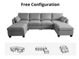 DS Jonpony 6PC Modular Sofa Set Dark Grey