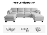 DS Jonpony 6PC Modular Sofa Set Light Grey