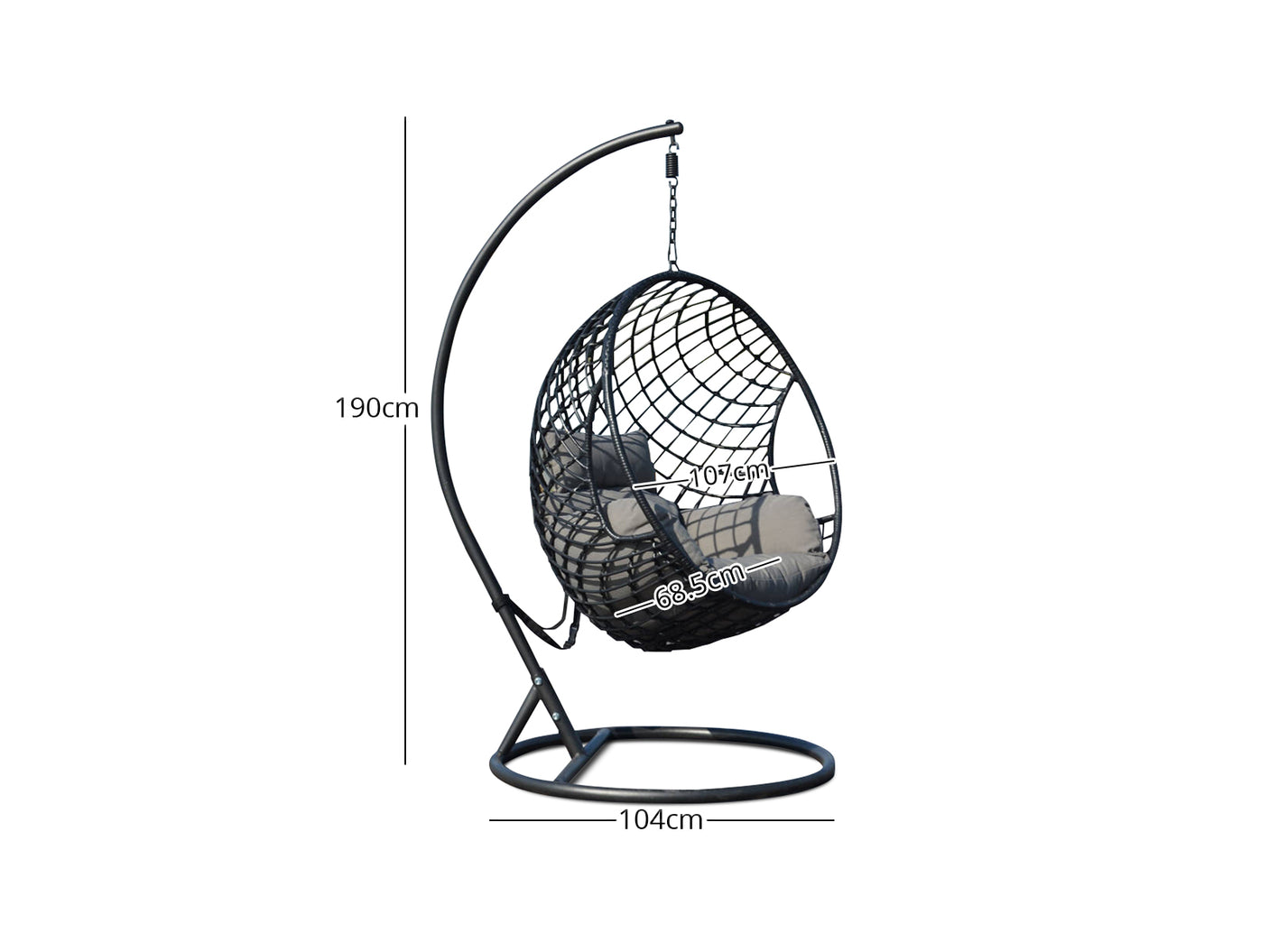 Jade Swing Chair Black+Dark Brown