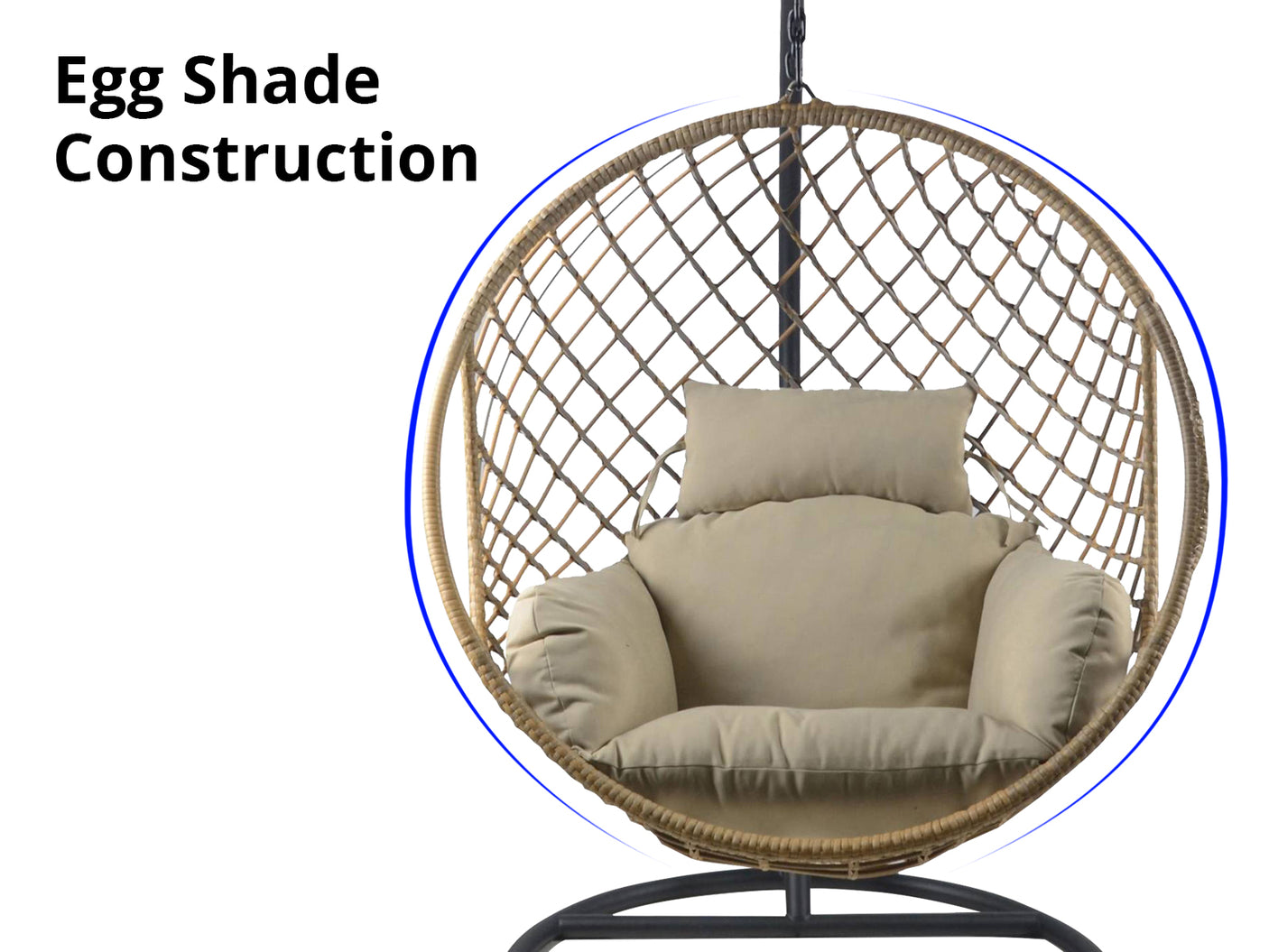 Jade Swing Chair Khaki Grey+Beige