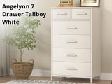 Angelynn 7-Drawer Tallboy - White