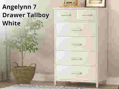 Angelynn 7-Drawer Tallboy - White