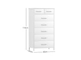 Angelynn 7-Drawer Tallboy - White