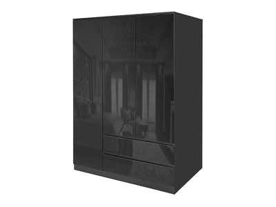 Serena 3-Door Wardrobe - Glossy Black