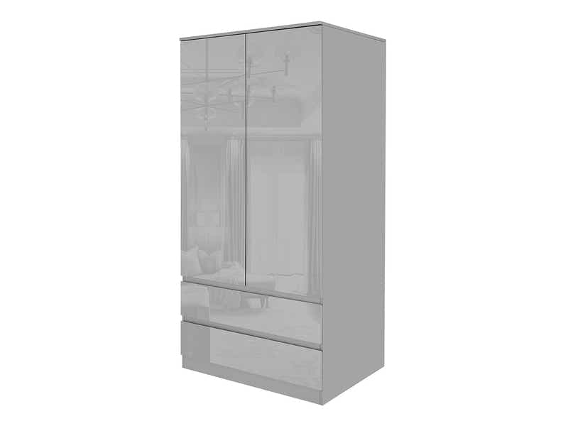 Serena 2-Door Wardrobe - Glossy Grey