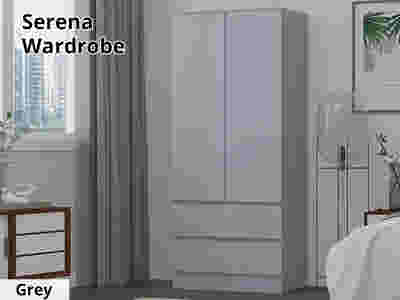 Serena 2-Door Wardrobe - Glossy Grey