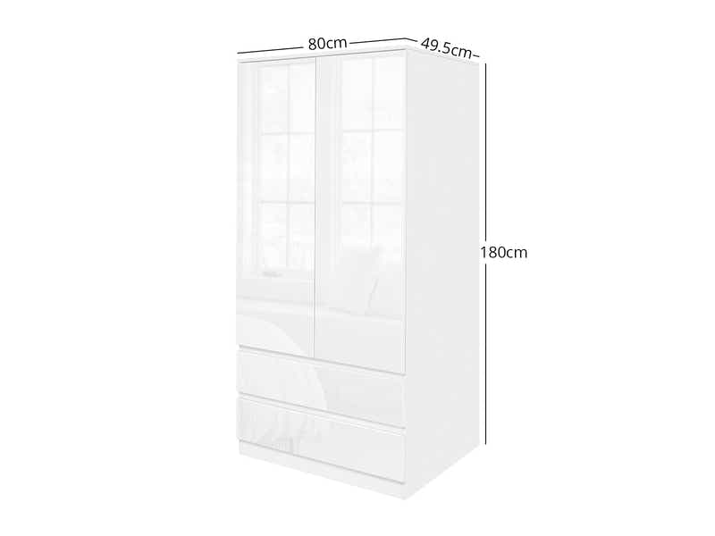 Serena 2-Door Wardrobe - Glossy White