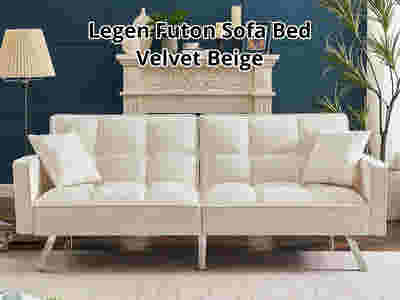 DS Legen Futon Sofa Bed Velvet Beige