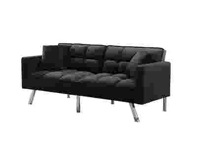 DS Legen Futon Sofa Bed Velvet Black