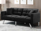 DS Legen Futon Sofa Bed Velvet Black