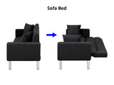 DS Legen Futon Sofa Bed Velvet Black