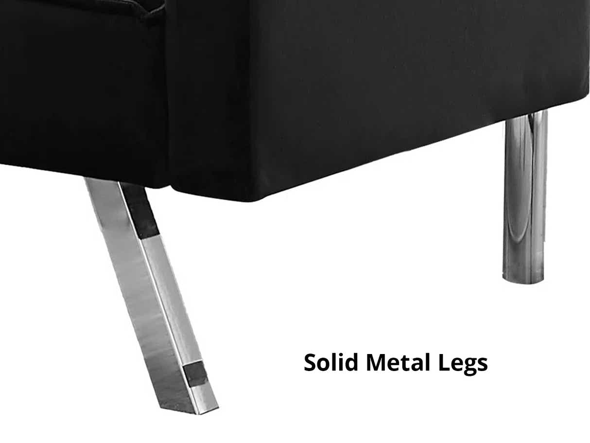 Legen Futon Sofa Bed Velvet - Black