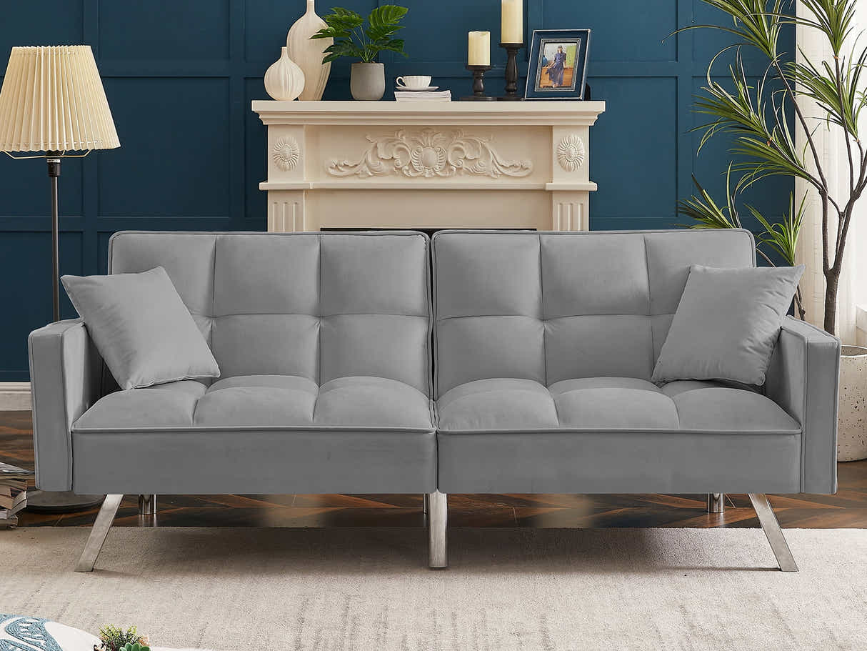 Legen Futon Sofa Bed Velvet Grey