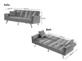 DS Legen Futon Sofa Bed Velvet Grey