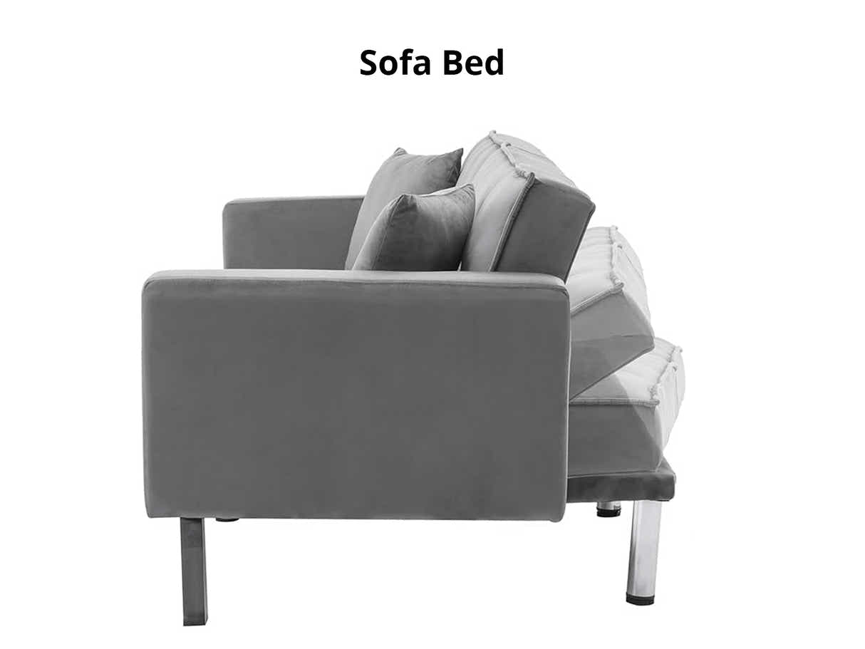 Legen Futon Sofa Bed Velvet Grey