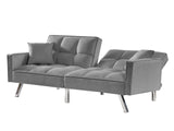 DS Legen Futon Sofa Bed Velvet Grey