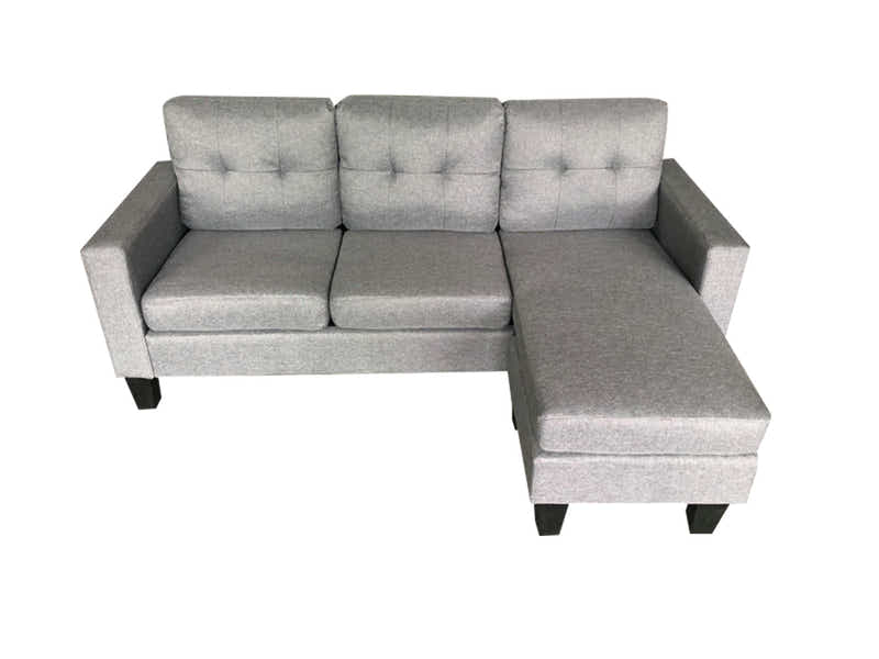 Robyn Linen Sofa Set With Ottoman - Dark Grey