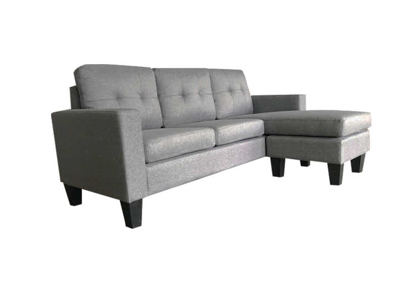 Robyn Linen Sofa Set With Ottoman - Dark Grey