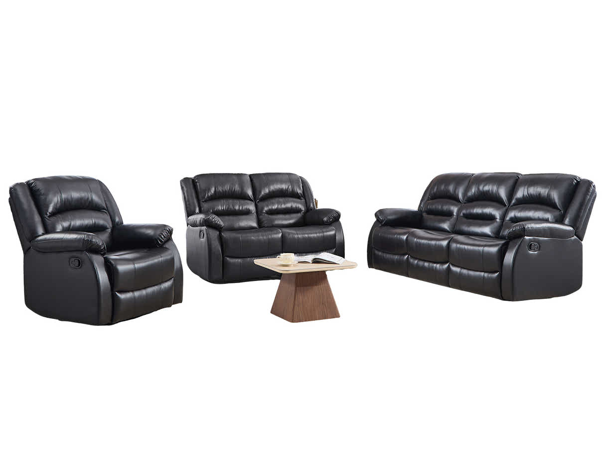 Porter Manual Recliner Sofa Set - Black